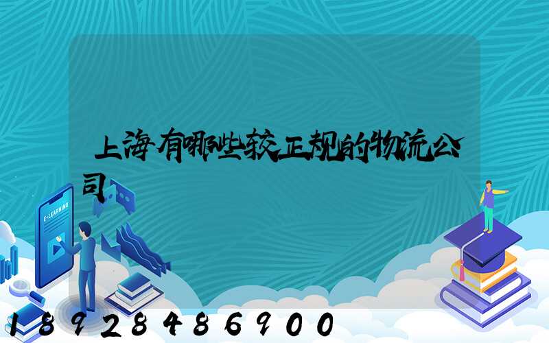 上海有哪些较正规的物流公司