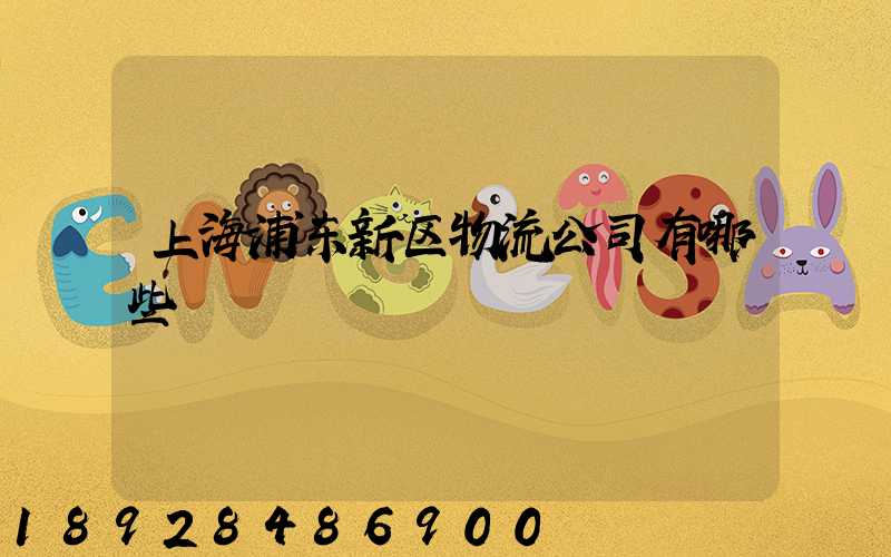 上海浦东新区物流公司有哪些
