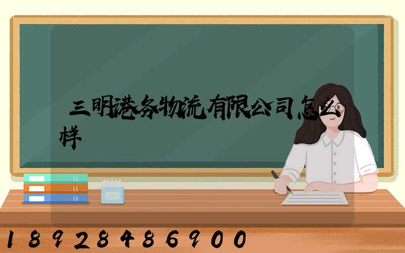 三明港务物流有限公司怎么样