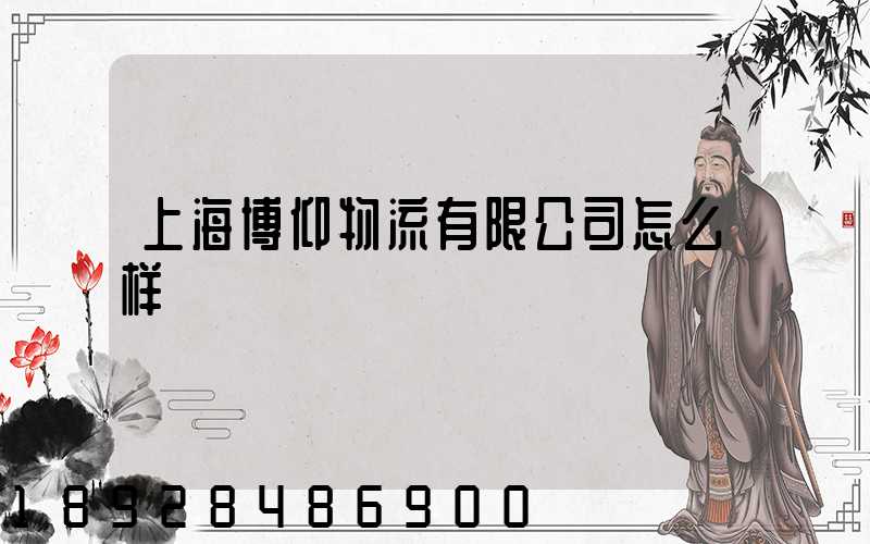 上海博仰物流有限公司怎么样