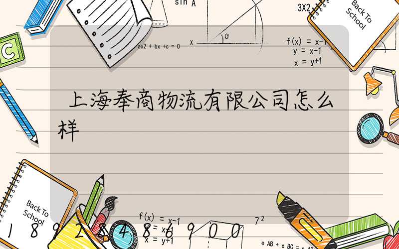 上海奉商物流有限公司怎么样