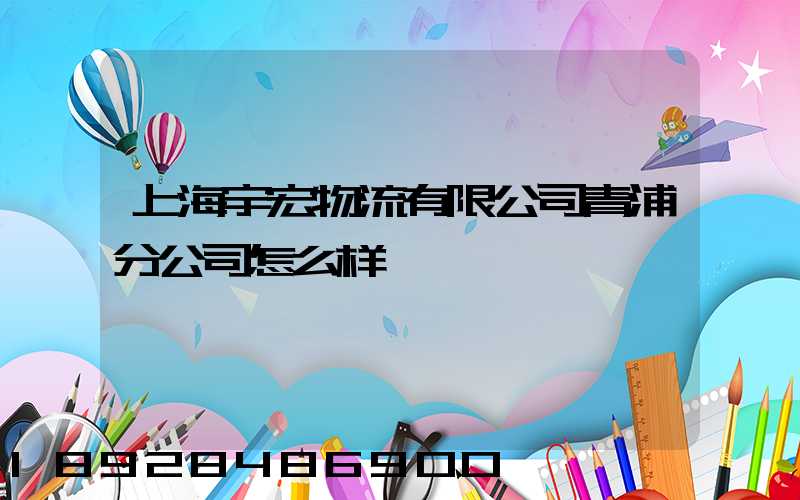 上海宇宏物流有限公司青浦分公司怎么样