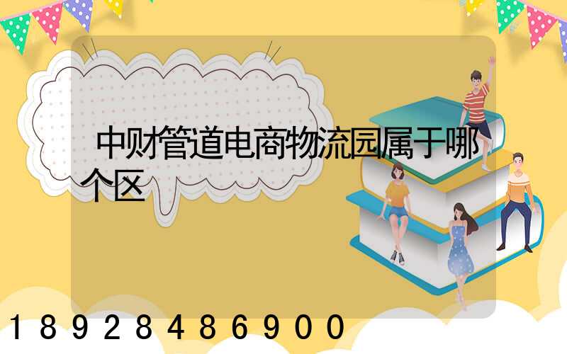 中财管道电商物流园属于哪个区