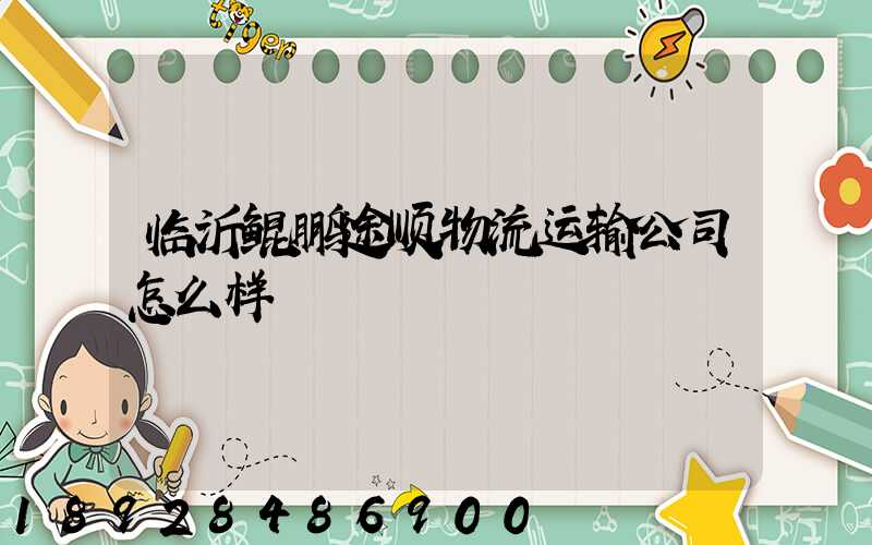 临沂鲲鹏途顺物流运输公司怎么样