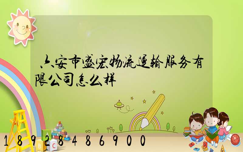 六安市盛宏物流运输服务有限公司怎么样