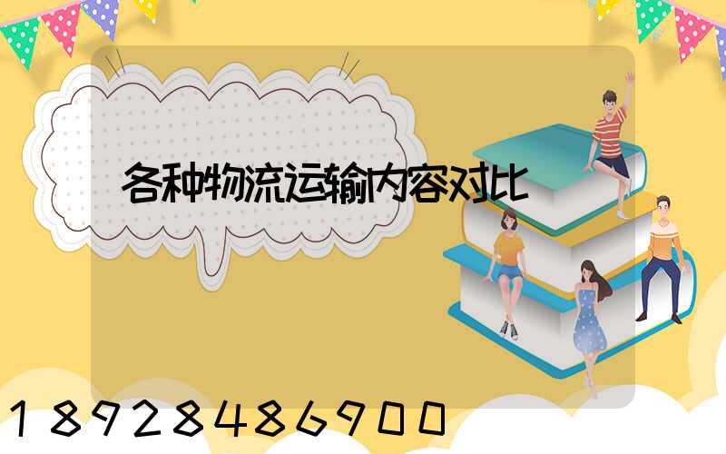 各种物流运输内容对比