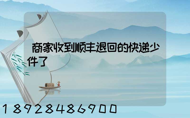 商家收到顺丰退回的快递少件了