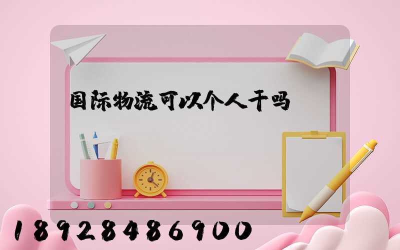 国际物流可以个人干吗