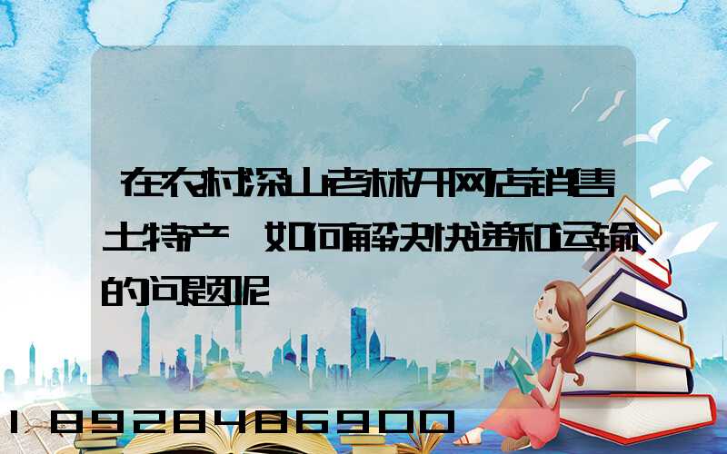 在农村深山老林开网店销售土特产,如何解决快递和运输的问题呢
