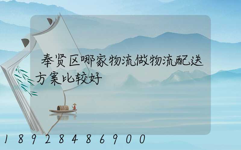 奉贤区哪家物流做物流配送方案比较好