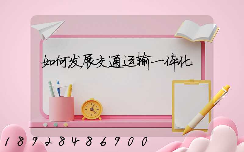 如何发展交通运输一体化