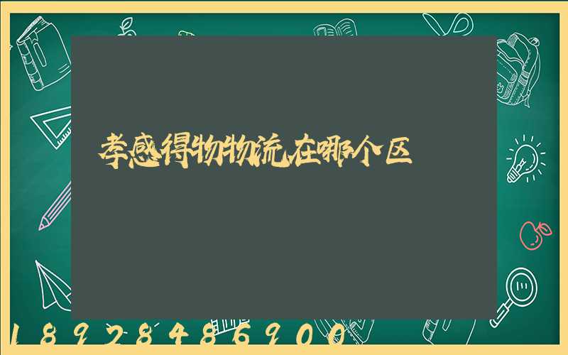 孝感得物物流在哪个区