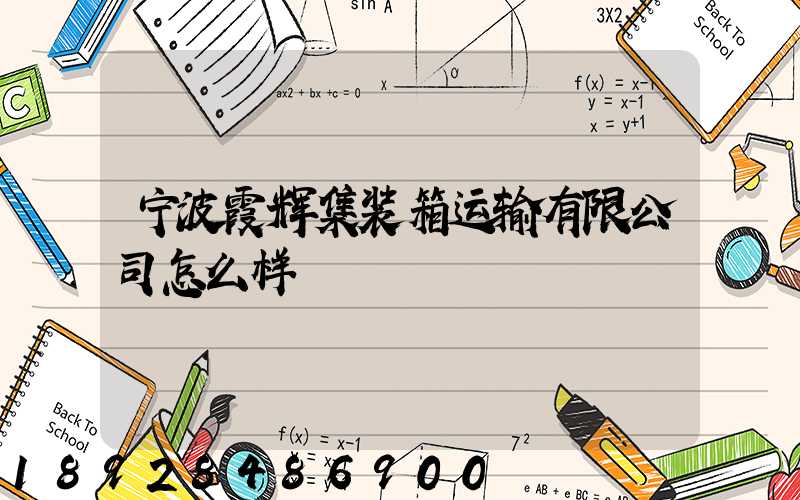 宁波霞辉集装箱运输有限公司怎么样