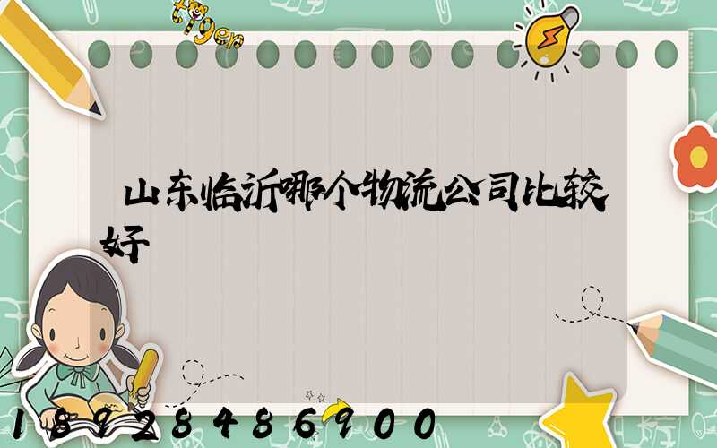 山东临沂哪个物流公司比较好