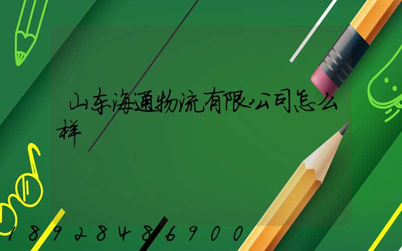 山东海通物流有限公司怎么样