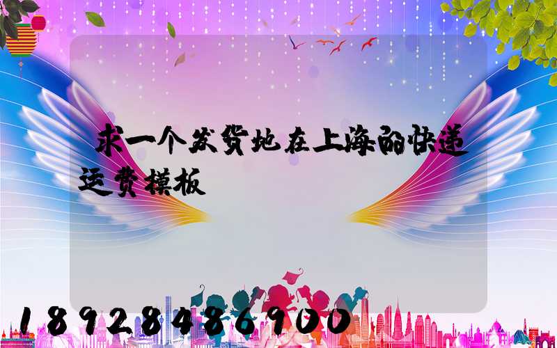 求一个发货地在上海的快递运费模板