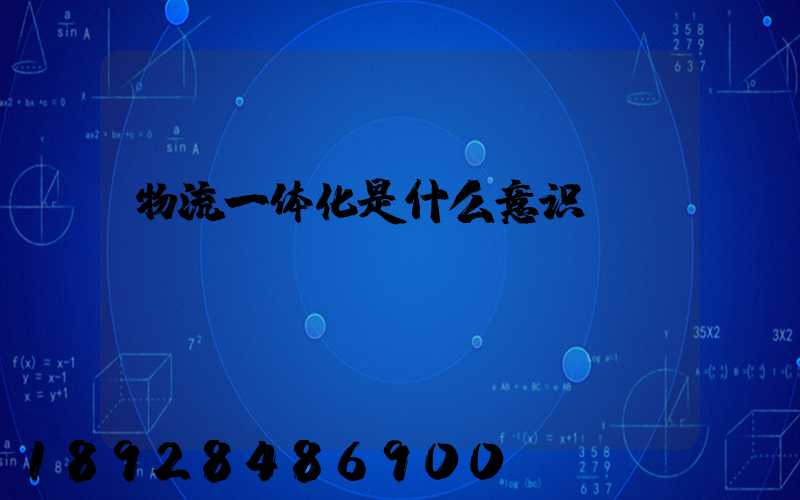 物流一体化是什么意识