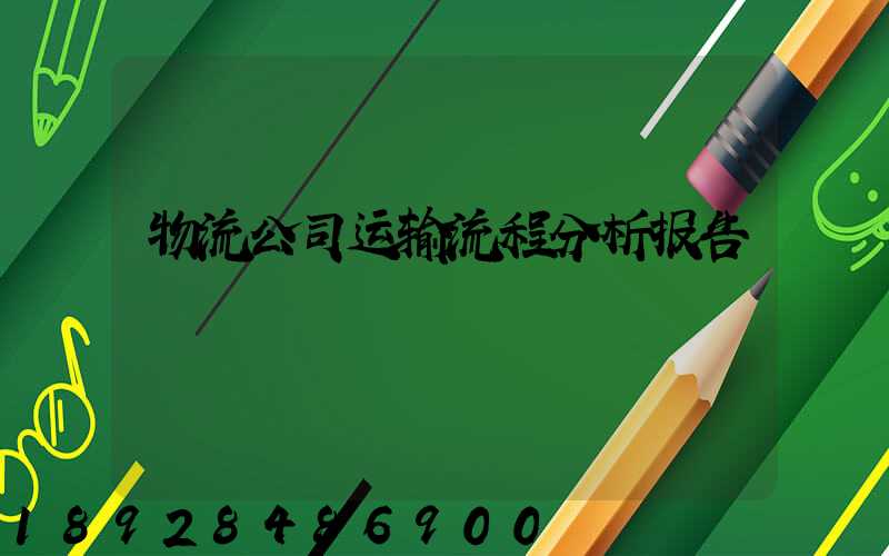 物流公司运输流程分析报告