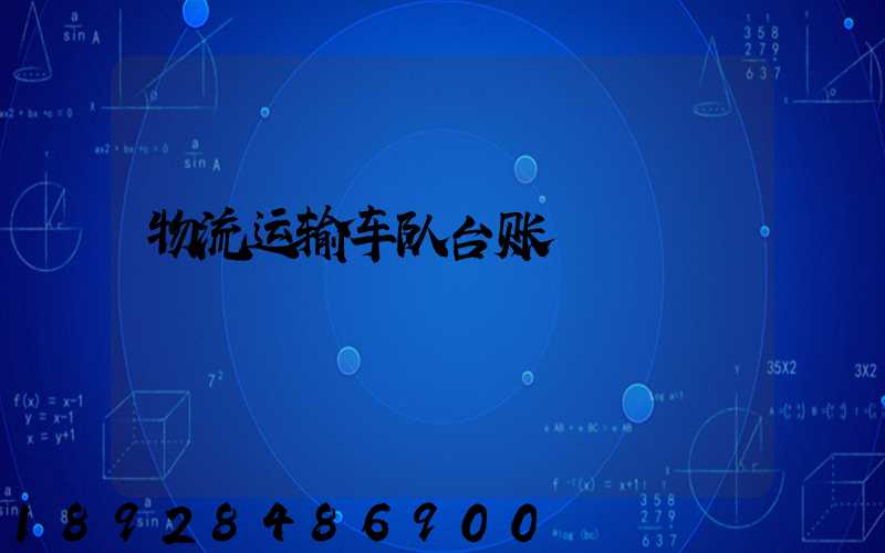 物流运输车队台账