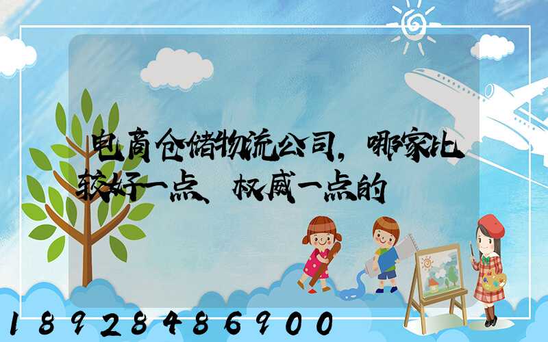 电商仓储物流公司,哪家比较好一点、权威一点的