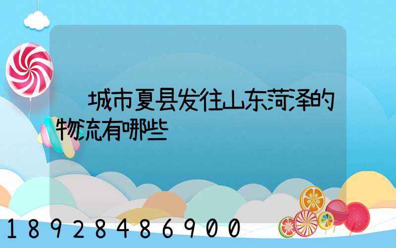 运城市夏县发往山东菏泽的物流有哪些