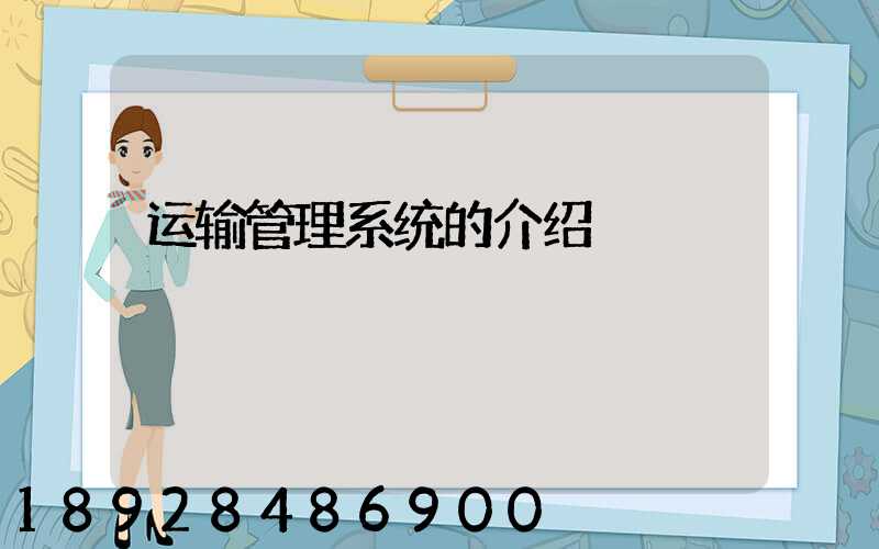 运输管理系统的介绍