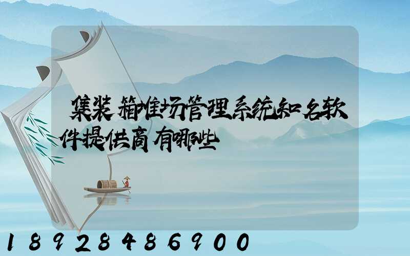 集装箱堆场管理系统知名软件提供商有哪些